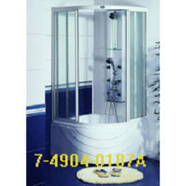 ARC WHITE SHOWER ROOM WITH SIX DOORS AND TUB (Arc blanc SALLE DE DOUCHE AVEC SIX PORTES ET TUB)