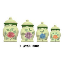 4PC CERAMIC STORAGE JARS (4PC CERAMIC STORAGE JARS)