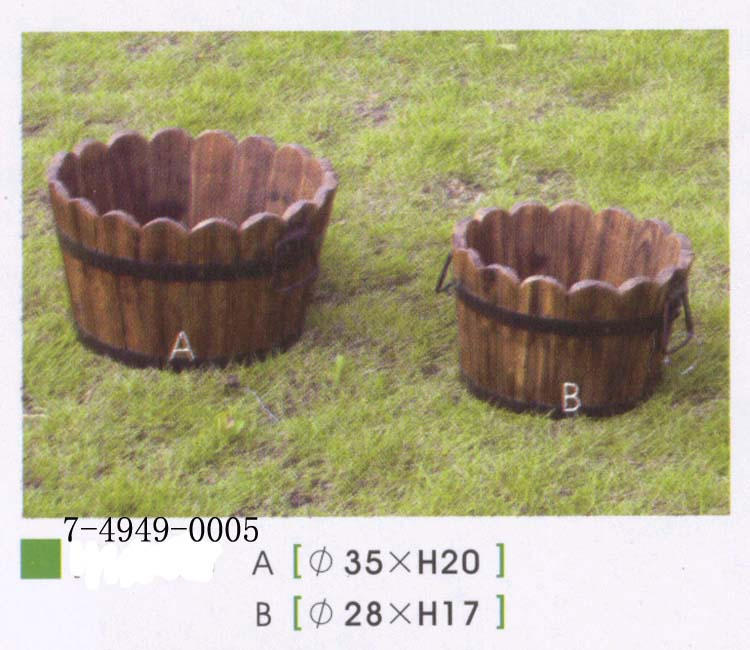 WOODEN PLANTERS SET OF 2 (Les jardinières SET DE 2)