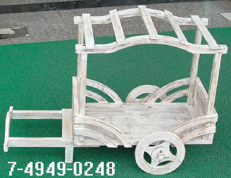 WOODEN FLOWER CABINET W/WHEEL (WOODEN FLOWER CABINET W/WHEEL)