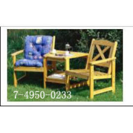 PINE WOOD OAKSTAIN CHAIR-TABLE -CHAIR COMBINATION (PINE WOOD OAKSTAIN CHAIR-TABLE -CHAIR COMBINATION)