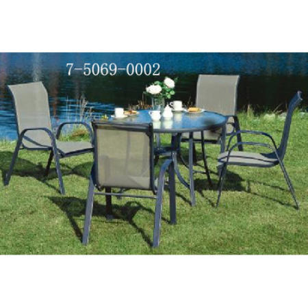 TABLE WITH GLASS TOP AND 4 PCS CHAIRS (TABLE WITH GLASS TOP AND 4 PCS CHAIRS)