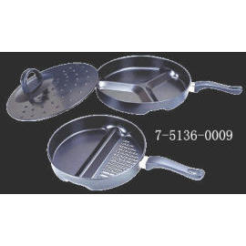 3PCS NON-STICK SKILLET SET(VENTED LID) (3PCS Неприлипающие SKILLET SET (вентилируемый СИД))