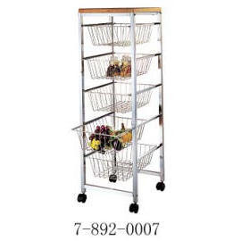 5-WIRE BASKET WITH 1-WOOD SHELF (5-WIRE BASKET WITH 1-WOOD SHELF)