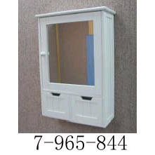 WOOD WALL CABINET W/MIRROR-K/D