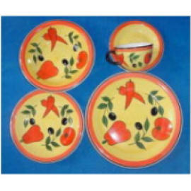 EARTHENWARE DINNER SET (FAÏENCE DINNER SET)