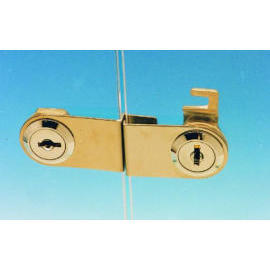 Cabinet swinging glass door lock for double doors