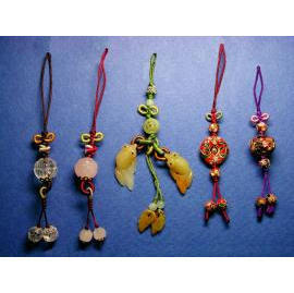 Chinese Knotting Cell Phone Ornaments,Chinese Hand-Knotted Pendants with Semi-Pr