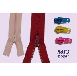 Delrin zippers, Nylon zippers, Metal zippers: , Brass zipper, Aluminum zipper, W