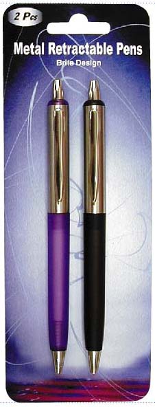 2CT METAL RETRACTABLE PENS (2CT Stylos en métal RETRACTABLE)