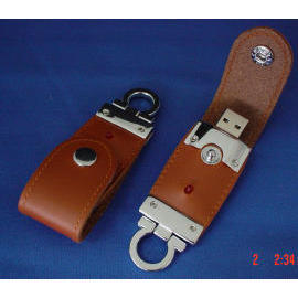 Leather Keychain with Memory (Porte-clés en cuir avec de la mémoire)