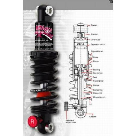 rear shock,Shock Absorber (Amortisseur arrière, Shock Absorber)