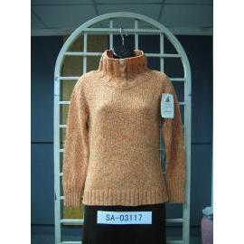 Ladies` Long Sleeve 3G Pullover Knitting Sweater