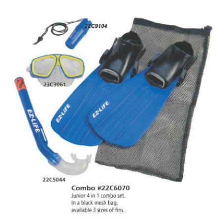 Diving Kid`s Combo Set (Mask + Snorkel + Fin + Case) (Plongée Kid`s Combo Set (Masque + tuba + fin + Housse))