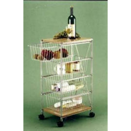 KITCHEN WIRE PRODUCTS 3 TIER ROLLING STORAGE CART (KITCHEN WIRE PRODUCTS 3 TIER ROLLING STORAGE CART)