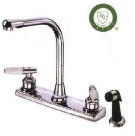 8`` HIGHT SPOUT FAUCET WHITE LEVER HANDLE WASHERLESS, WITH OR WITHOUT SPRAY (8`` HIGHT SPOUT FAUCET WHITE LEVER HANDLE WASHERLESS, WITH OR WITHOUT SPRAY)