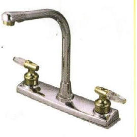 8`` HIGH SPOUT, KITCHEN FAUCET, GOLD PLATED LEVER HANDLE, WASHERLESS WITH OR WIT (8`` HIGH SPOUT, KITCHEN FAUCET, GOLD PLATED LEVER HANDLE, WASHERLESS WITH OR WIT)