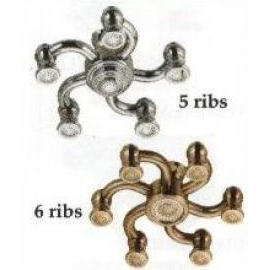 Brass ribs shower head (Côtes en laiton tête de la douche)