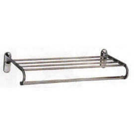 18``/24`` Towel shelf w/bar, C.P. zinc base, brass tube bar (18``/ 24``п)