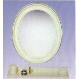 Plastic shelf W/oval mirror, Size: 620x565x40m/m (Kunststoffablage W / ovalen Spiegel, Abmessungen: 620x565x40m / m)