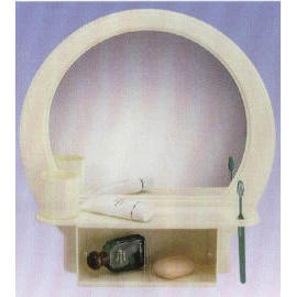 Deluxe plastic wall cabinet W/round mirror, Size: 505x495x135m/m (Plastique Deluxe armoire murale W / miroir rond, taille: 505x495x135m / m)