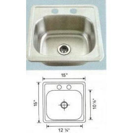 Stainless steel sink Overall Size: 15x15``, Big bowl: 12-1/4x10-1/2x5-1/2`` (Раковины из нержавеющей стали Габаритные размеры: 15x15``, большой чаши: 12 /4x10 /2x5 /2``)