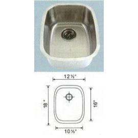 Stainless steel sink Overall Size: 12-1/2x18``, Big bowl: 10-3/8x15-7/8x7`` (Раковины из нержавеющей стали Габаритные размеры: 12 /2x18``, большой чаши: 10-3/8x15-7/8x7``)