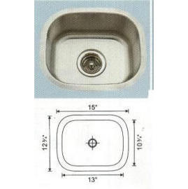 Stainless steel sink Overall Size: 15x11-3/4``, Big bowl: 13x10-3/4x7``