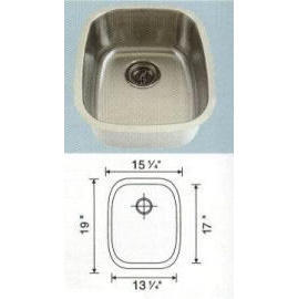 Stainless steel sink Overall Size: 15x18-1/2``, Big bowl: 12-7/8x16-1/2x8`` (Stainless steel sink Overall Size: 15x18-1/2``, Big bowl: 12-7/8x16-1/2x8``)