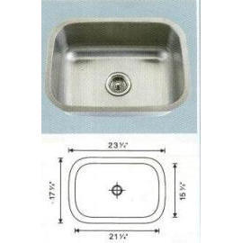 Edelstahlspüle Gesamtgröße: 23-3/8x20-1/2``, große Schüssel: 21-1/8x15-3/8x (Edelstahlspüle Gesamtgröße: 23-3/8x20-1/2``, große Schüssel: 21-1/8x15-3/8x)