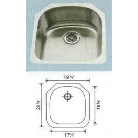 Stainless steel sink Overall Size: 18-3/8x20-3/8``, Big bowl: 17-1/2x18-5/8x9`` (Edelstahlspüle Gesamtgröße: 18-3/8x20-3/8``, große Schüssel: 17-1/2x18-5/8x)