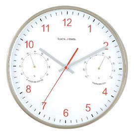 Metal Clock with Thermometer & Hygrometer (Metal Clock with Thermometer & Hygrometer)