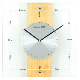 Metal & Glass & Wooden Combination Clock (Métal et verre et bois Combinaison Horloge)