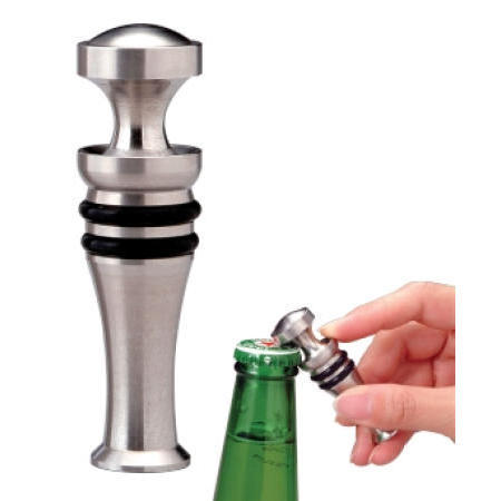 Wine stopper with opener