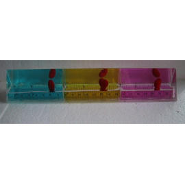 Acrylic liquid filled stationeries Ruler (3 chambers) (Акриловые заполнена жидкостью канцелярские принадлежности Линейка (3 камеры))