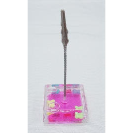 Acrylic liquid filled memo clip holder w/Alligator clip (Liquide acrylique remplis Memo clip HOLDER W / Alligator clip)