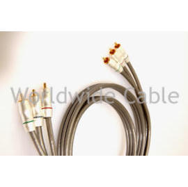 Audio Cable Assembly in 2R-2R Cable and 3R-3R RCA Gold-Plated Cable Types