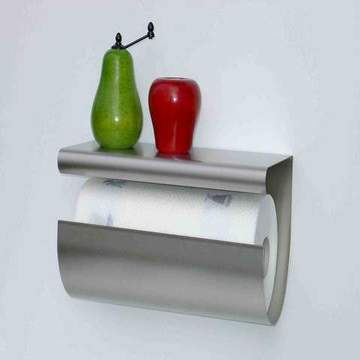 Stainless Steel Paper Roll Holder with Shelf