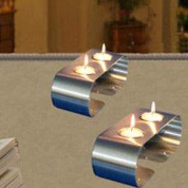 Stainless Steel Candle Holder with 2 candles (Нержавеющая сталь свеча Держатель с 2 свечи)