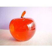 Glass Apple, Red, w/Red Stem (Glass Apple, Red, w/Red Stem)