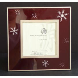 Glass Photo Frame w/Sand Blast - Red