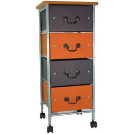 4 tiers storage trolley with wood cover & 4 drawers (SL-A002-INN) (4 tiers storage trolley with wood cover & 4 drawers (SL-A002-INN))