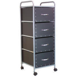 4-tier storage trolley/rack with 4 cardboard drawers (4 уровня, тележки для хранения / стойка с 4 картонные ящики)