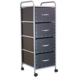 4-tier storage trolley/rack with 4 cardboard drawers