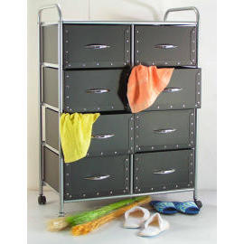 Storage trolley/rack with 8 cardboard drawers (Storage trolley/rack with 8 cardboard drawers)