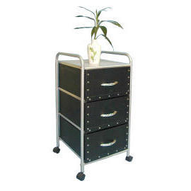 3-tier storage trolley with 3 cardboard drawers