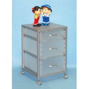 3 Tier Storage Trolley with 3 PP drawers (SL-IA21-ISL)