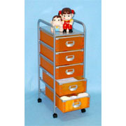 5 Tier storage trolley with 5 PP drawers (SL-IA55-ISL)