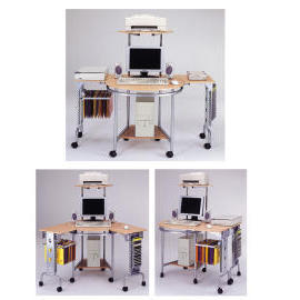 Easy-to-Assemble Workstation with Printer Shelf