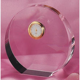 Crystal clock, time piece, quartz (Crystal horloge, calendrier, quartz)